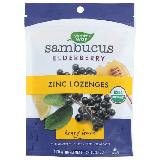 NATURES WAY: Sambucus Honey Lemon Zinc Lozenges 24 ea (Pack of 5) - Health > Vitamins & Supplements - NATURE’S WAY