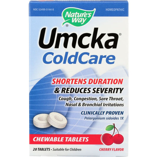 NATURES WAY: Umcka Cherry Flavor Chewable 20 pc - Grocery > Beverages > Coffee Tea & Hot Cocoa - NATURES WAY