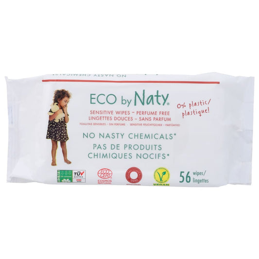 NATY-ECO BY NATY: Sensitive Baby Wipes Unscented 56 ct (Pack of 5) - Baby > Baby Care - NATY ECO BY NATY