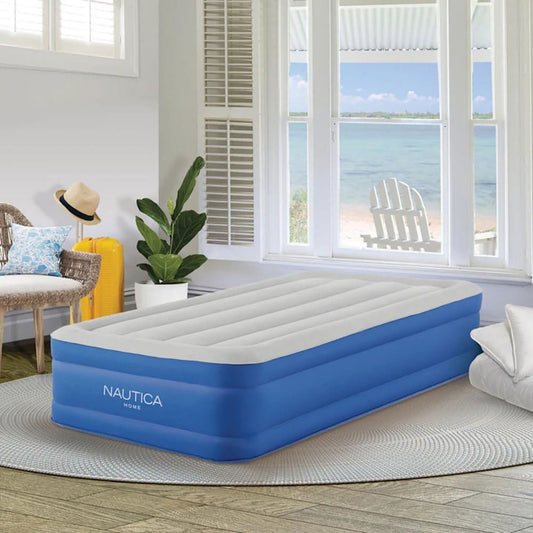 Nautica Home Plushaire 15 Twin Air Mattress with Inset Pump - Camping Equipment - Nautica