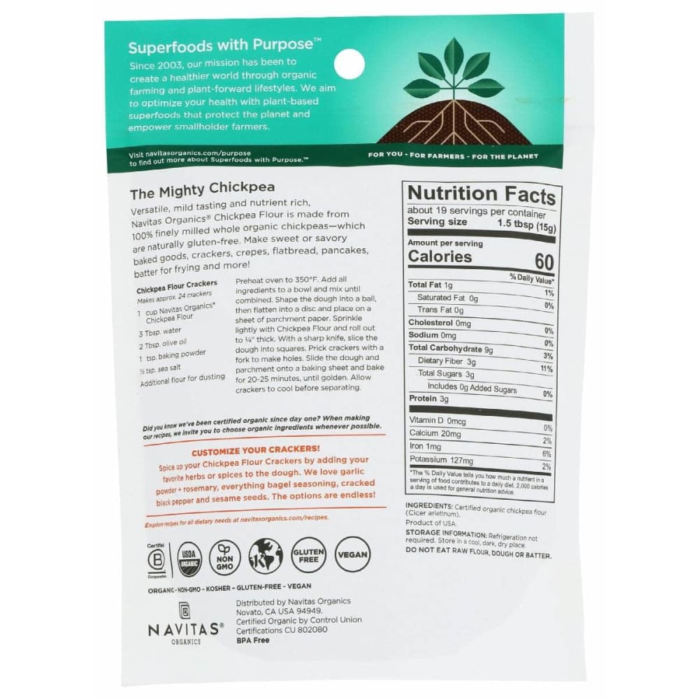 NAVITAS Grocery > Cooking & Baking > Flours NAVITAS: Organic Chickpea Flour, 7 oz