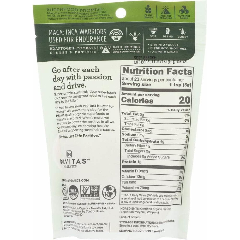 Navitas Navitas Organic Maca Powder, 4 oz