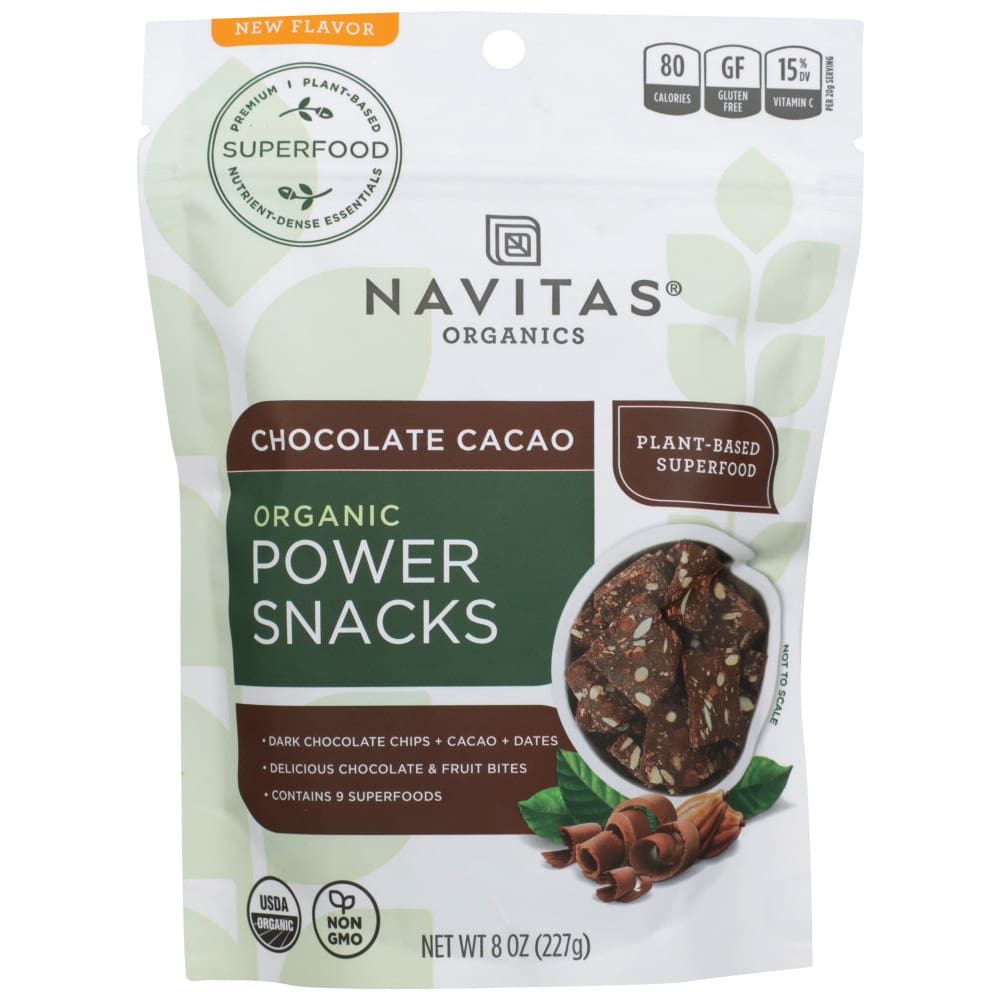NAVITAS: Power Snacks Chocolate Cacao 8 oz (Pack of 3) - NAVITAS