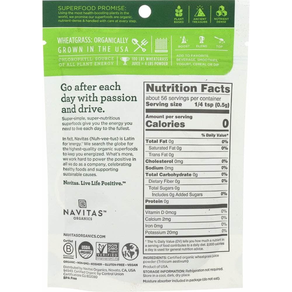 Navitas Navitas Wheat Grass Powder Organic, 1 oz