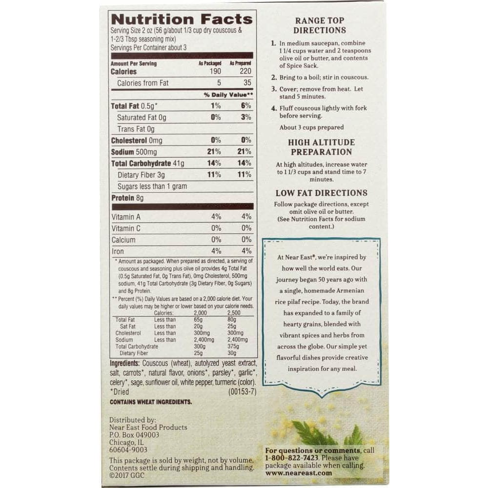 Near East Near East Couscous Mix Herbed Chicken Flavor, 5.7 Oz