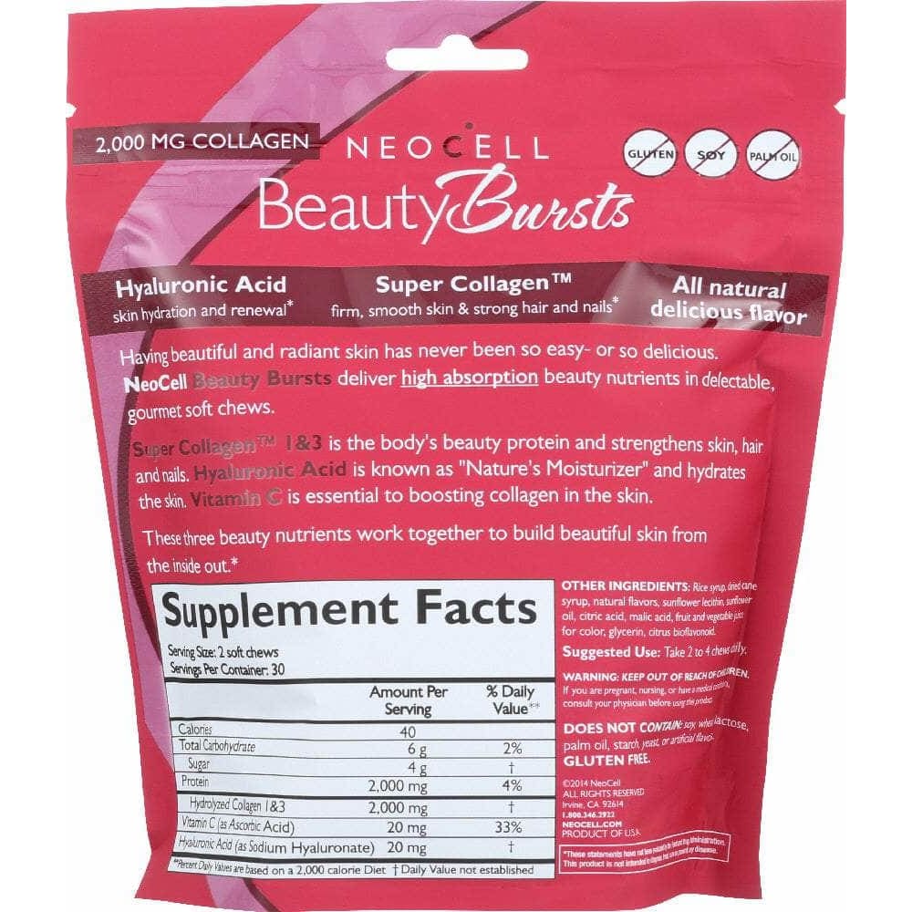 NEOCELL Vitamins & Supplements > Vitamins & Minerals NEOCELL: Beauty Bursts Gourmet Collagen Soft Chews Super Fruit Punch, 60 Soft Chews
