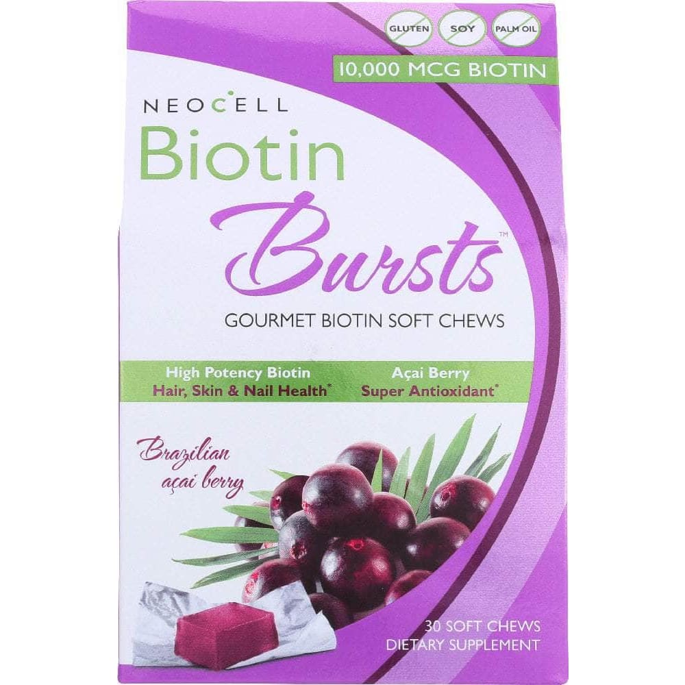 NEOCELL Vitamins & Supplements > Vitamins & Minerals NEOCELL: Biotin Bursts Brazilian Acai Berry, 30 Soft Chews