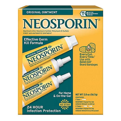 Neosporin Original Ointment For 24-Hour Infection Protection. (1) 1 oz. and (2) 0.5 oz. - Home/Home/Emergency Preparedness/Medicines &