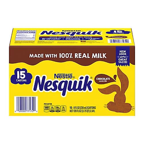 Nestle Nesquik Chocolate Low-Fat Milk Cartons 15 pk./8 oz. - Home/Grocery/Dairy/Milk & Cream/ - Nestle