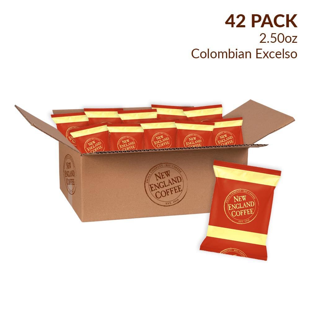 New England Coffee Colombian Excelso Ground Coffee Individual Packs 42 pk./2.5 oz. - Home/Grocery Household & Pet/Coffee Tea &