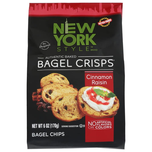 NEW YORK STYLE: Bagel Crisp Cnmn Rsn 6 OZ (Pack of 5) - Grocery > Snacks > Chips > Pita & Bagel Chips - NEW YORK STYLE