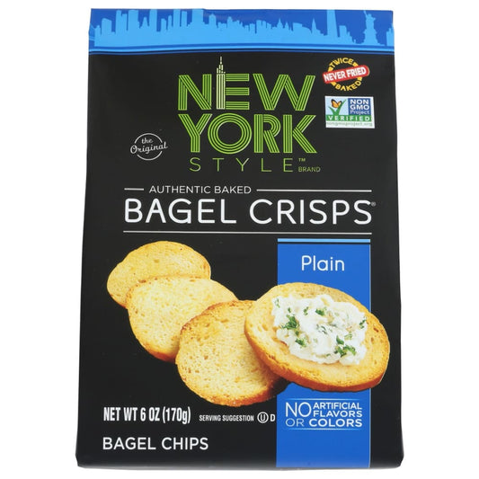 NEW YORK STYLE: Bagel Crisp Plain 6 OZ (Pack of 5) - Grocery > Snacks > Chips > Pita & Bagel Chips - NEW YORK STYLE