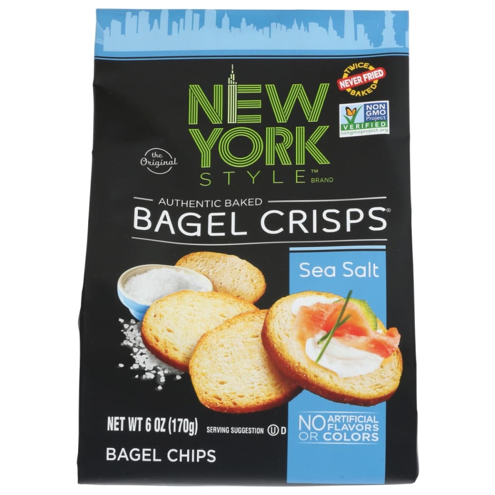 NEW YORK STYLE: Bagel Crisp Seasalt 6 OZ (Pack of 5) - Grocery > Snacks > Crackers > Crispbreads & Toasts - NEW YORK STYLE