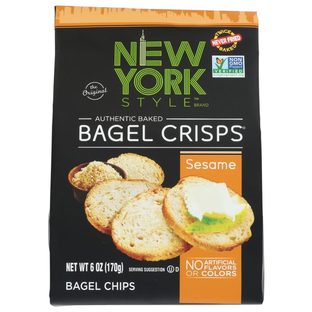 NEW YORK STYLE: Bagel Crisp Sesame 6 OZ (Pack of 5) - Grocery > Snacks > Crackers > Crispbreads & Toasts - NEW YORK STYLE