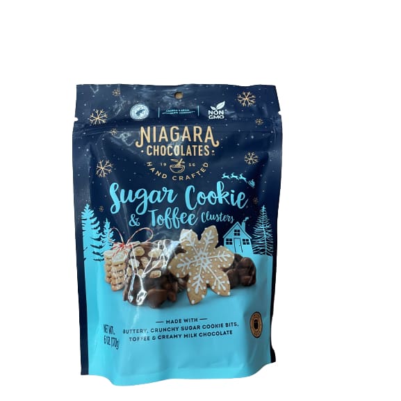 Niagara Chocolates Premium Non-GMO Milk Chocolate Sugar Cookie & Toffee Clusters 6 oz Bag - Niagara Chocolates