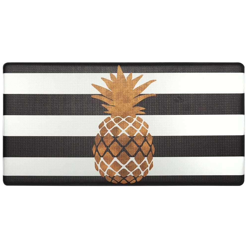 Nicole Miller Anti-Fatigue Kitchen Mat - Gold Pineapple Print - Home/Home/Rugs & Flooring/Flooring & Doormats/ - Unbranded