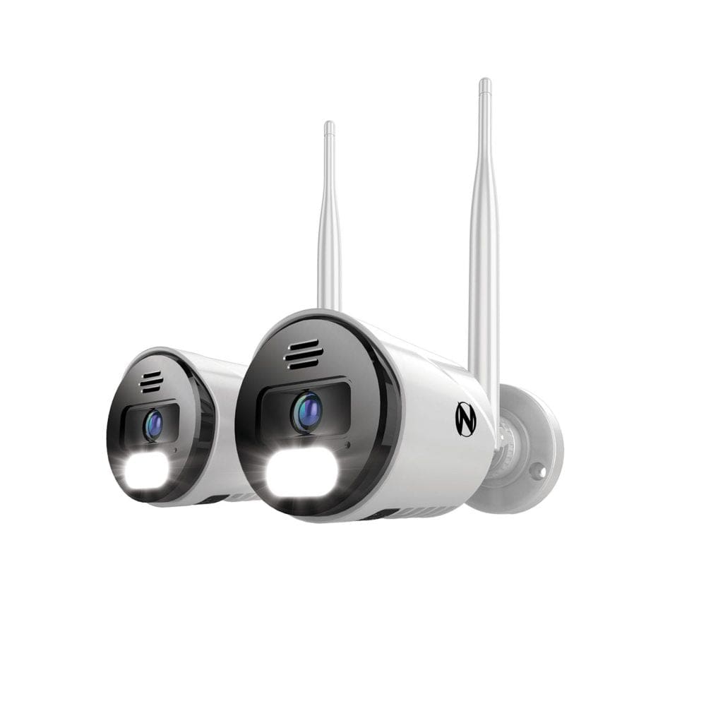 Night Owl Wi-Fi IP 4K HD Spotlight Cameras with 2-Way Audio Preset Voice Alerts and Built-In Camera Siren (2-Pack) - Home Security Kits &