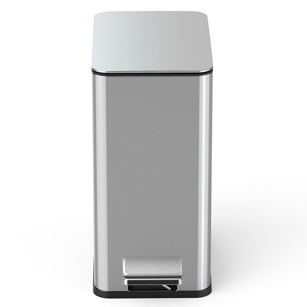Nine Stars 2.6-Gallon Slim Step-On Trash Can Stainless Steel - Storage & Organization - ShelHealth