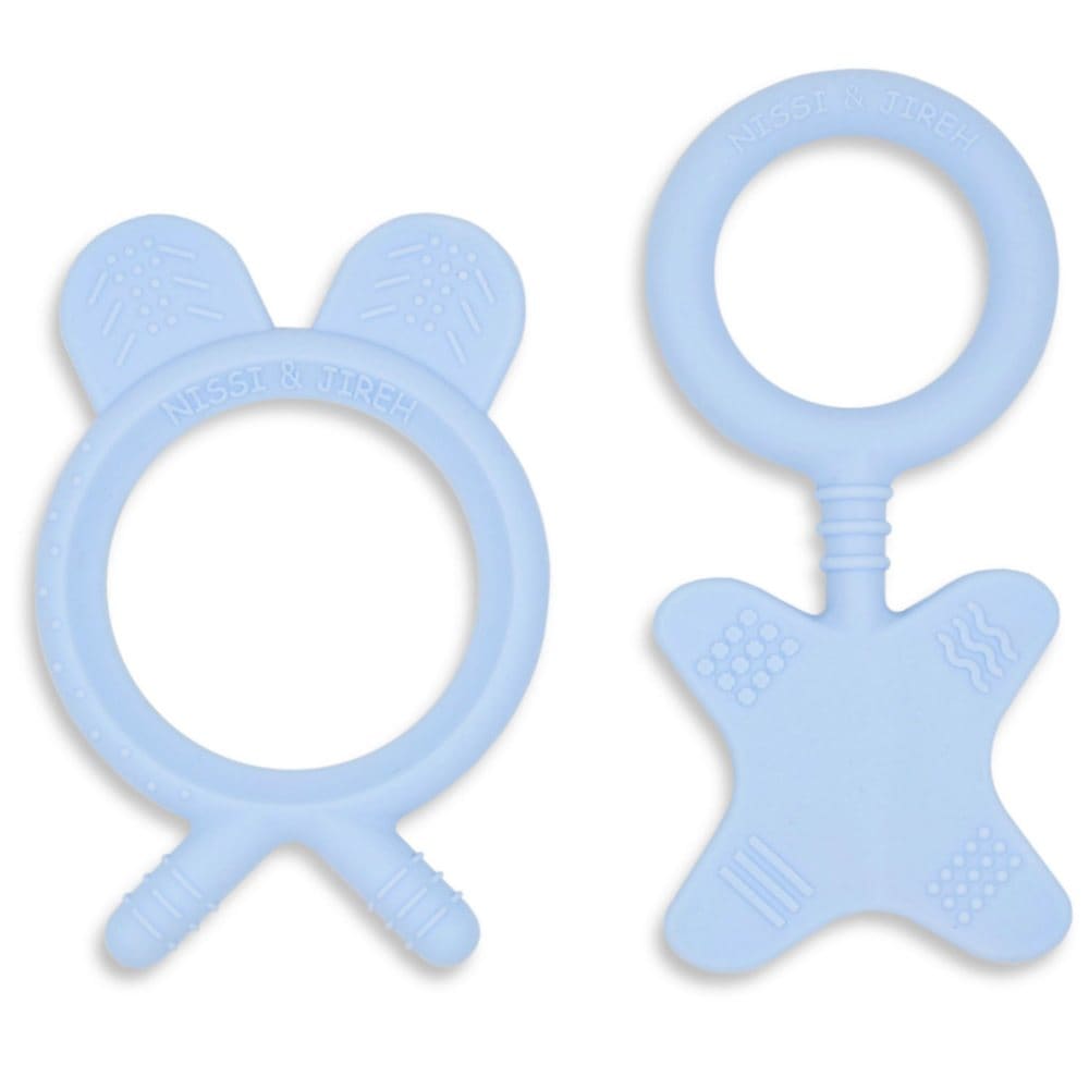 NISSI & JIREH Silicone Teether Set Blue - Baby Health & Safety - NISSI