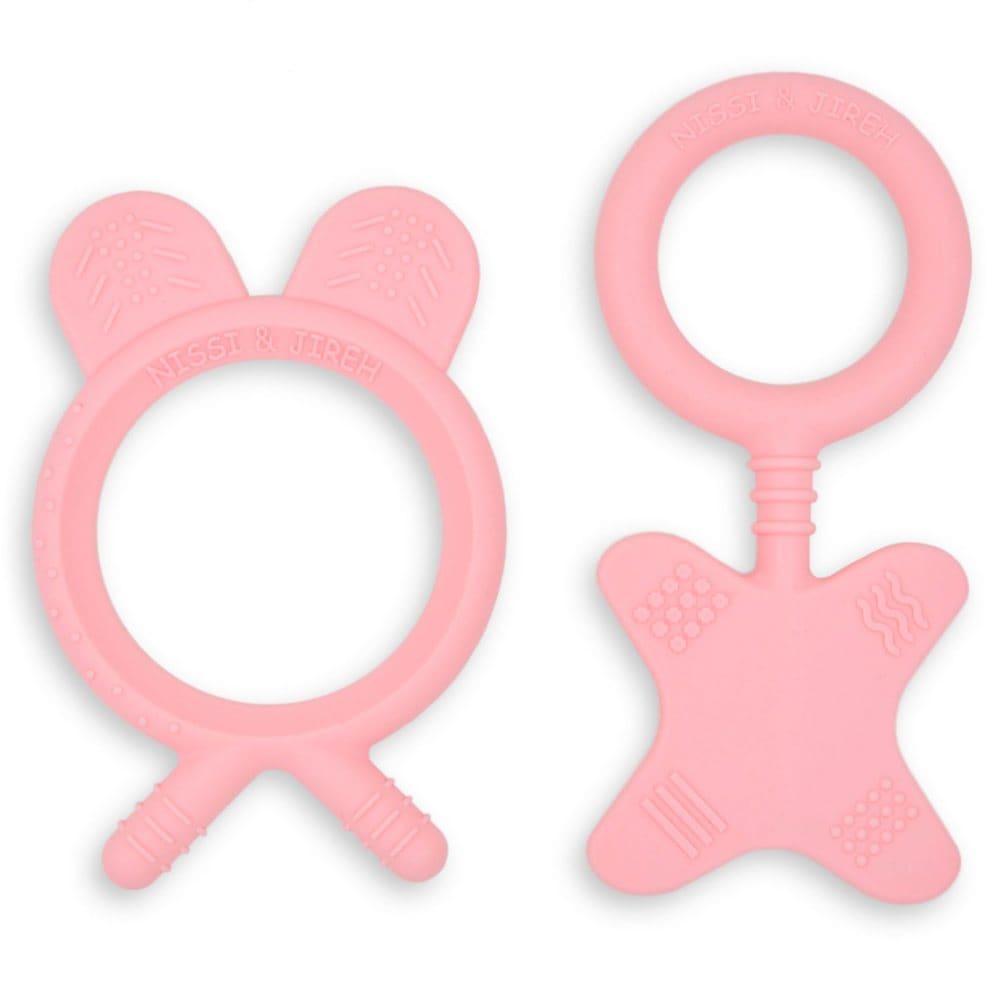 NISSI & JIREH Silicone Teether Set Pink - Baby Health & Safety - NISSI
