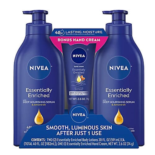 Nivea Essentially Enriched Body Lotion and Hand Cream Variety Pack - Home/Personal Care/Bath & Shower/Hand Cream & Body Lotion/ - Nivea