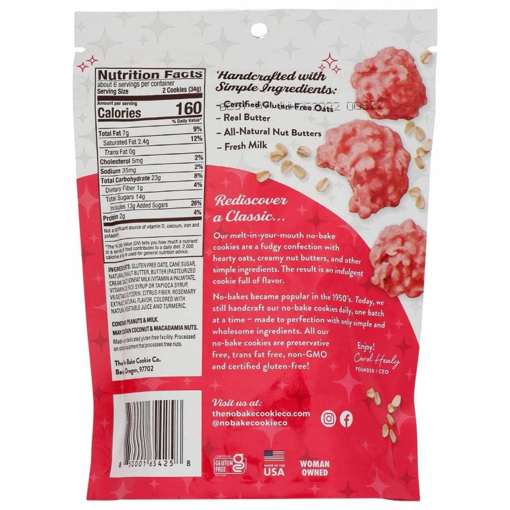 NO BAKE Grocery > Snacks > Cookies > Cookies NO BAKE: Cookies Strwbry Wht Choc, 7 oz