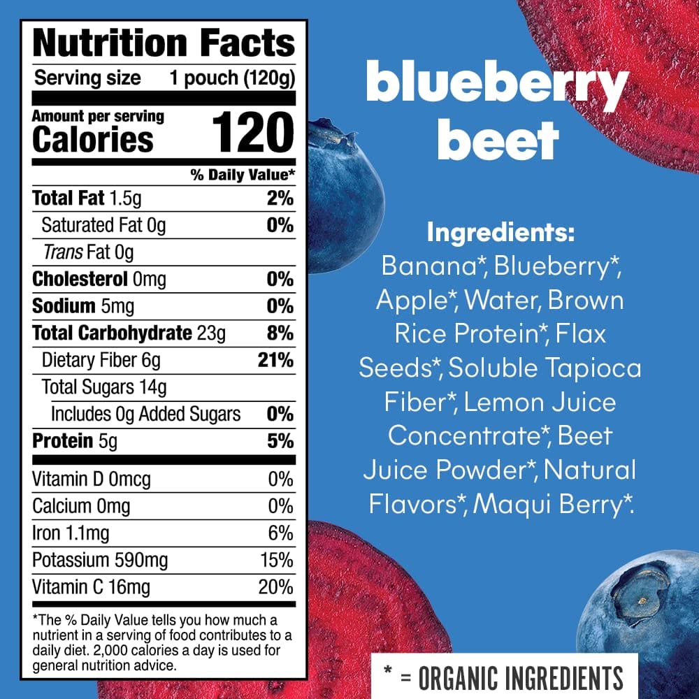 NOKA Organic Blueberry Beet Superfood Smoothie 4 pc (Pack of 3) - Vitamins & Supplements > Protein Supplements & Meal Replacements - NOKA