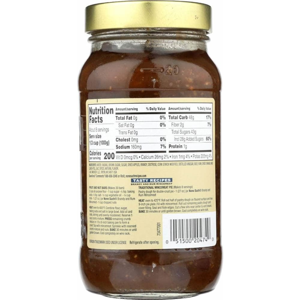 NONE SUCH Grocery > Pantry > Jams & Jellies NONE SUCH Brandy Rum Mincemeat, 27 oz