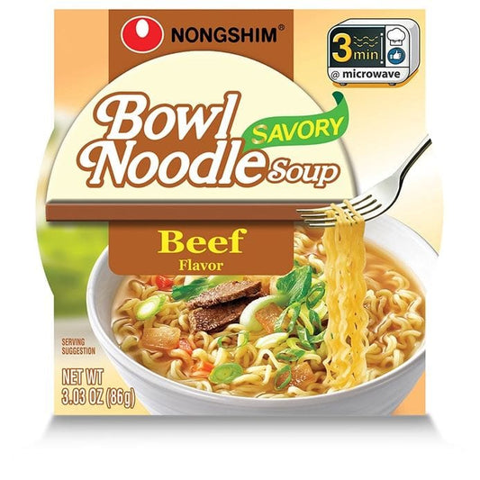 NONG SHIM: Savory Beef Bowl Noodle Soup 3.03 oz (Pack of 6) - Grocery > Pantry > Food - NONG SHIM