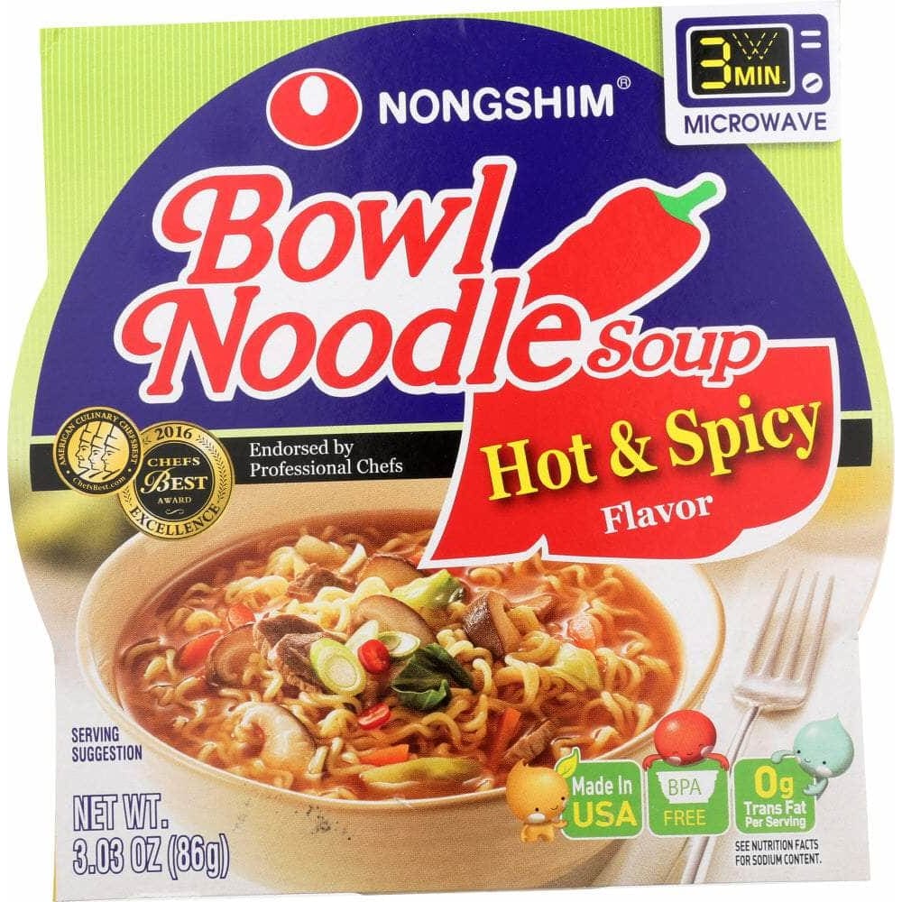 Nongshim Nong Shim Soup Bowl Noodle Hot Spicy, 3.03 oz