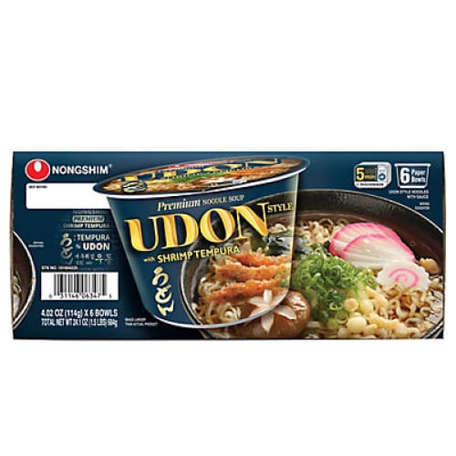 Nongshim Big Bowl Shrimp Tempura Udon Soup 6 pk./4.02 oz. - Home/Grocery/Pantry/International Foods/ - Nongshim