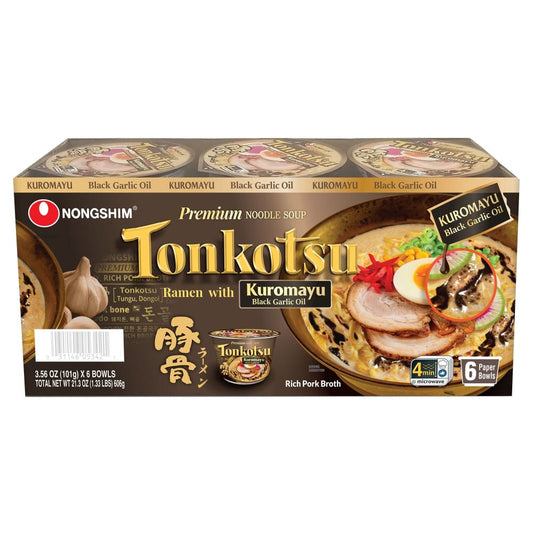 Nongshim Nongshim Tonkotsu Kuromayu 6 pk. - Home/Grocery Household & Pet/Canned & Packaged Food/Canned & Jarred Food/Chilis Soups & Stews/ -