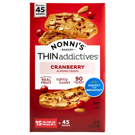 Nonni’s THINaddictives Cranberry Almond Crisps (15 pk.) - Cookies - Nonni’s