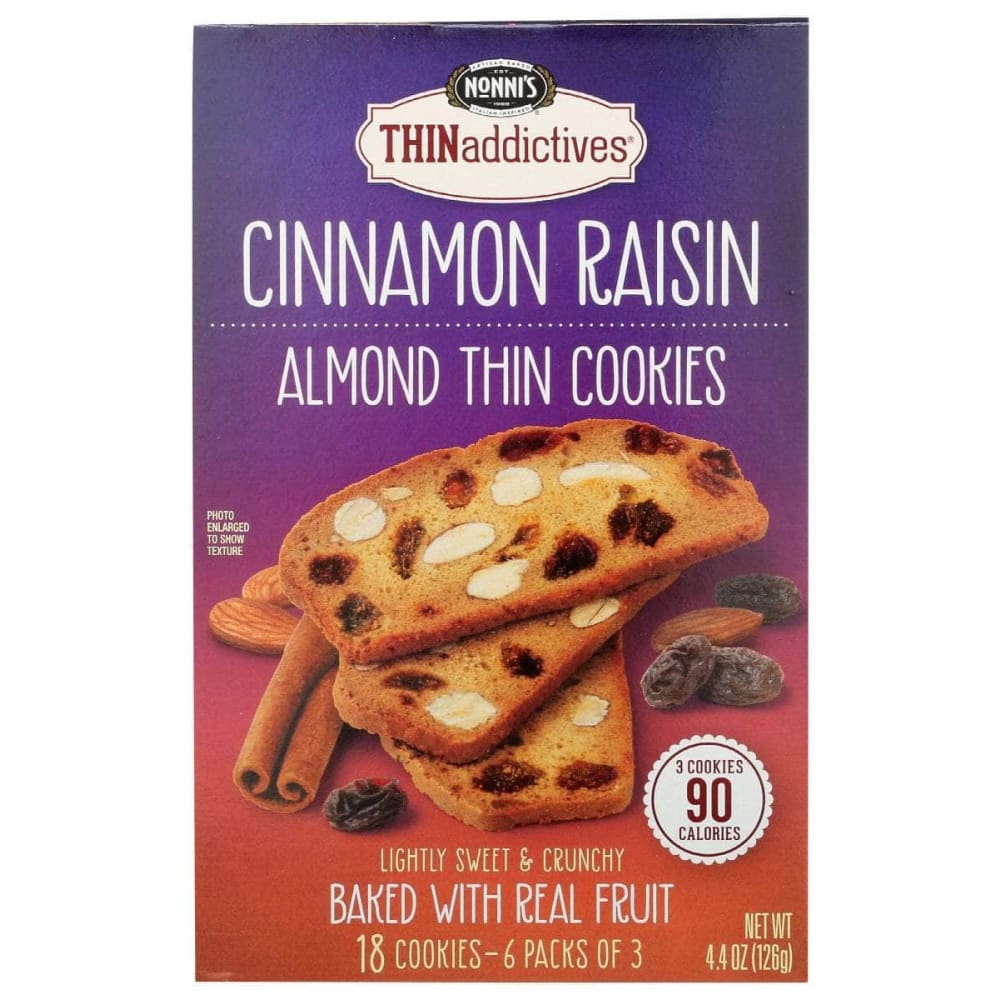 NONNIS NONNIS Thins Cinnamon Raisin, 4.44 oz