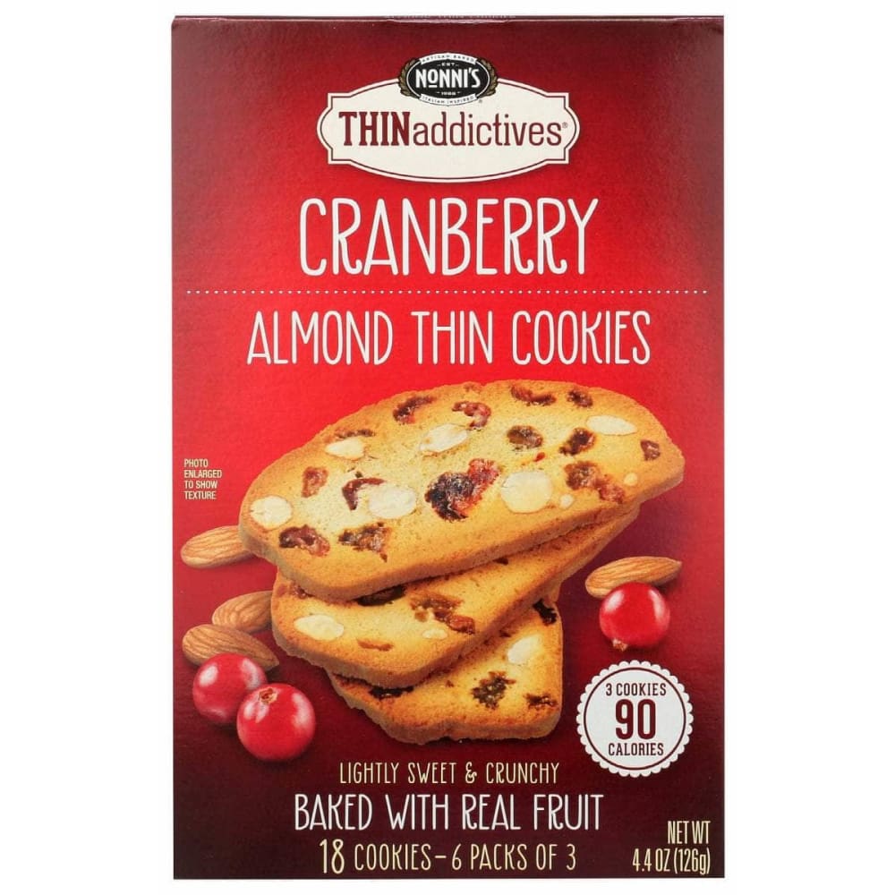 NONNIS NONNIS Thins Cranberry Almond, 4.44 oz