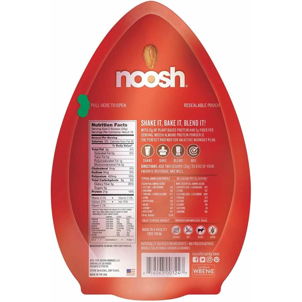 NOOSH Noosh Powder Protn Almnd Unflvd, 1.15 Lb