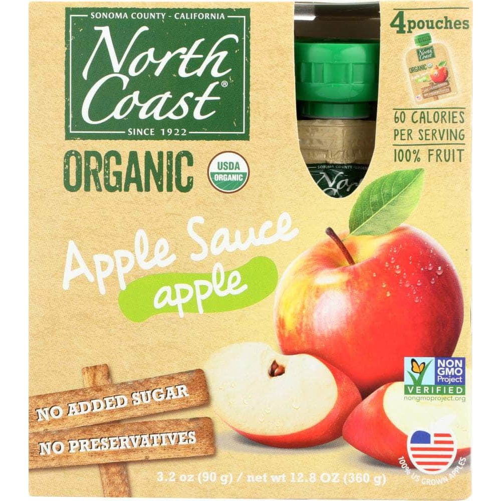 North Coast North Coast Applesauce 4 Pack Pouch Organic, 12.8 oz