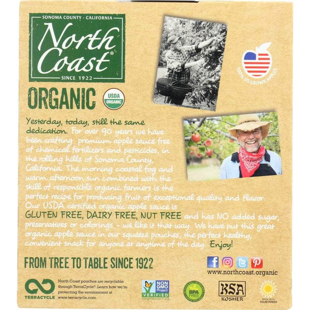 North Coast North Coast Applesauce 4 Pack Pouch Organic, 12.8 oz
