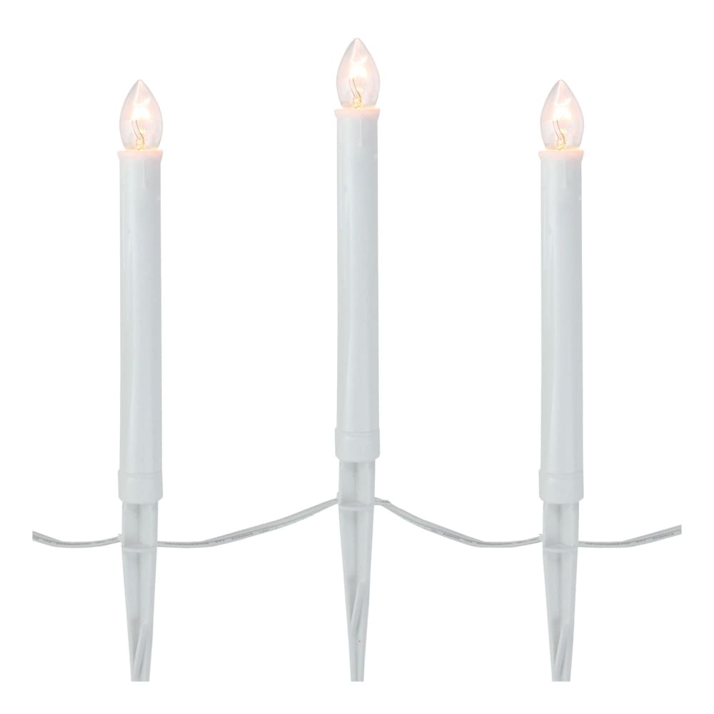 Northlight 10 8 White Wire C7 Candle Pathway Markers Christmas Lights 10 ct. - White - Home/Seasonal/Holiday Home/Holiday Home Decor/Light