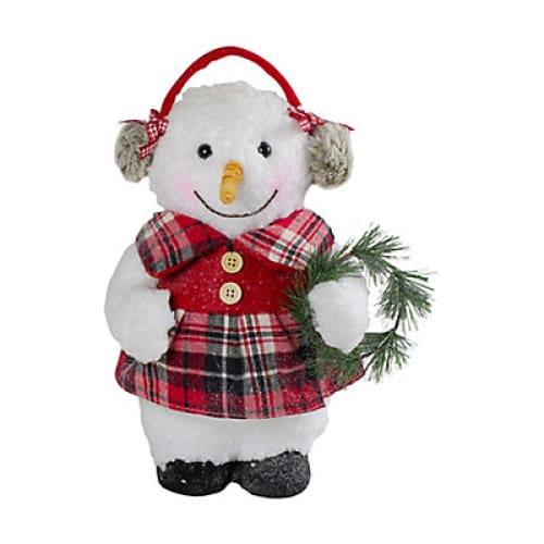 Northlight 12 Plush Girl Snowman with Ear Muffs Christmas Figure - Home/Seasonal/Holiday/Holiday Decor/Christmas Decor/ - Northlight