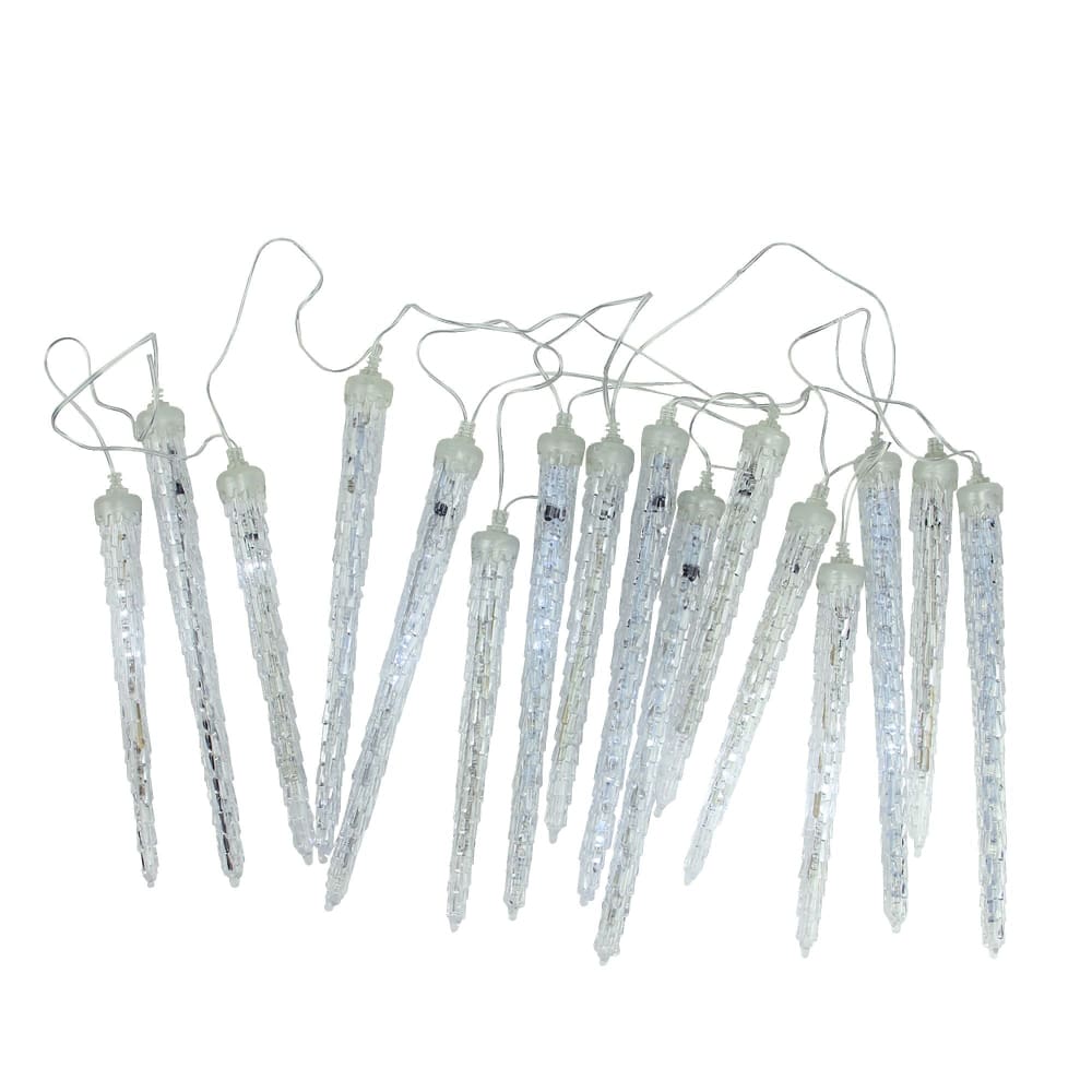 Northlight 14.25’ Transparent Dripping Icicles Snowfall Christmas Light Tubes 16 ct. - Clear - Home/Seasonal/Holiday Home/Holiday Home
