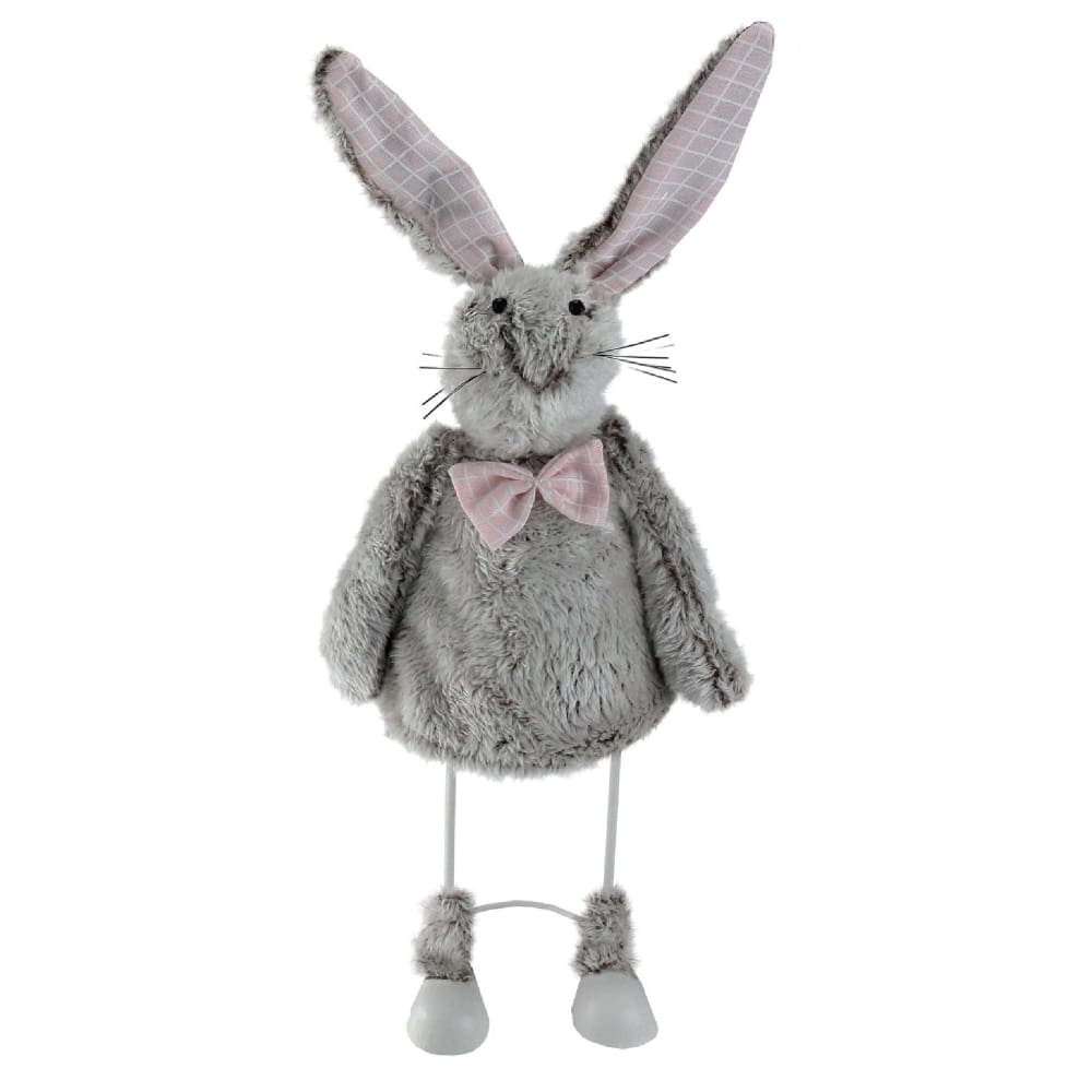 Northlight 17 Gray and Pink Spring Loaded Rabbit Table Top Easter Figure - Home/Seasonal/Easter/Easter Decor/ - Northlight