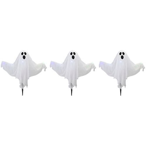 Northlight 20 Lighted Ghost Halloween Lawn Stakes 20 3 ct. - White - Home/Seasonal/Halloween/Halloween Decor/ - Northlight