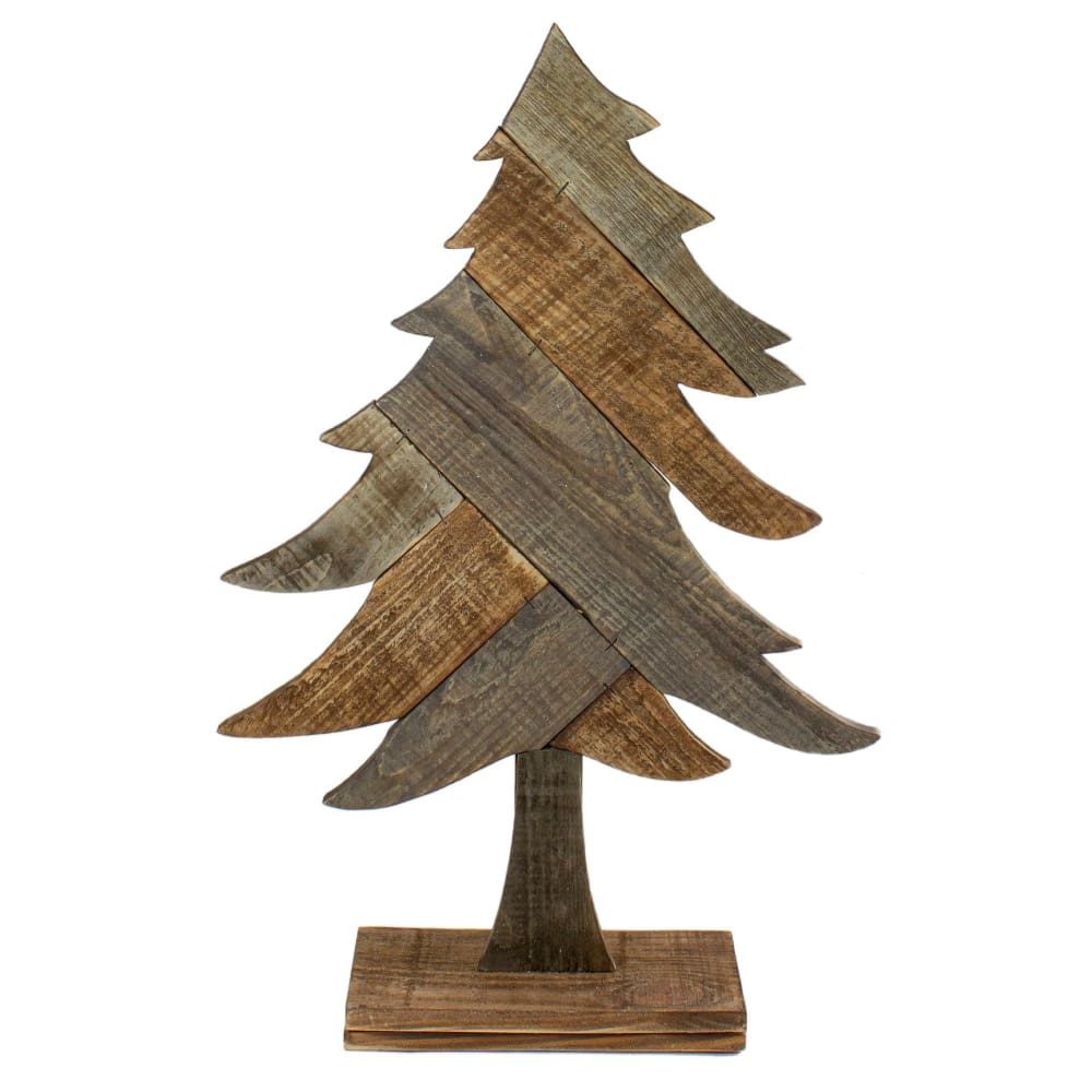 Northlight 23.5 Textured Wood Tabletop Christmas Tree - Brown - Home/Seasonal/Holiday Home/Holiday Home Decor/Indoor Holiday Decor/ -