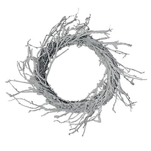 Northlight 24 Snow Flocked and Iridescent Glitter Twig Artificial Christmas Wreath - Unlit - Home/Seasonal/Holiday/Holiday Decor/Wreaths &
