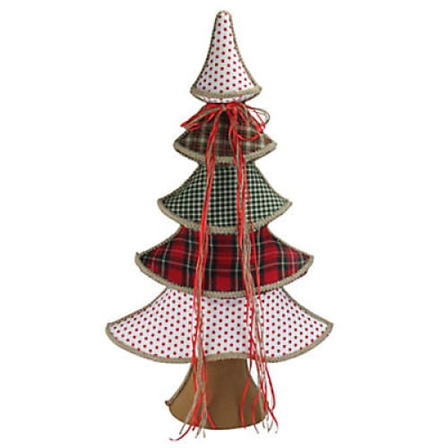 Northlight 31.5 Plaid Whimsical Christmas Tree Decoration - Red and Green - Home/Seasonal/Holiday/Holiday Decor/Christmas Decor/ -