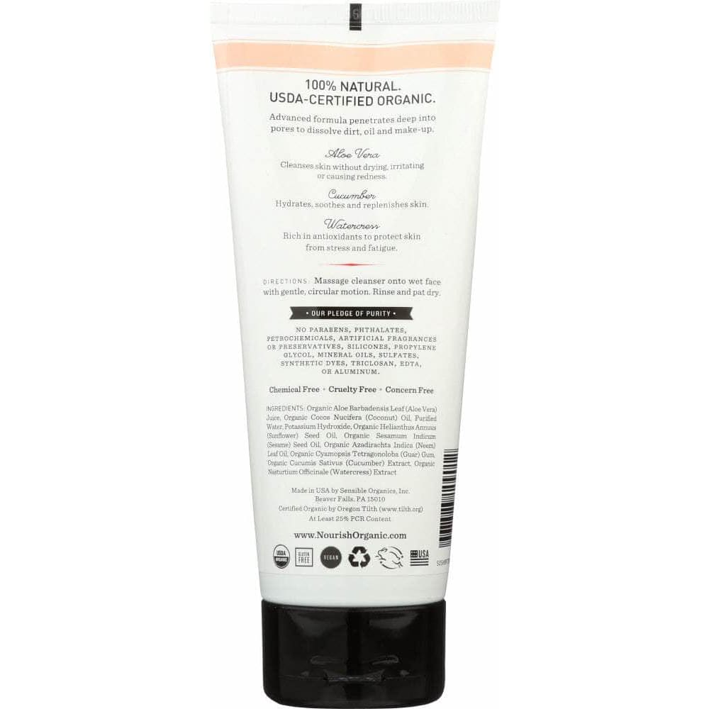 NOURISH ORGANIC Nourish Organic Moisturizing Cream Face Cleanser Cucumber + Watercress, 6 Oz