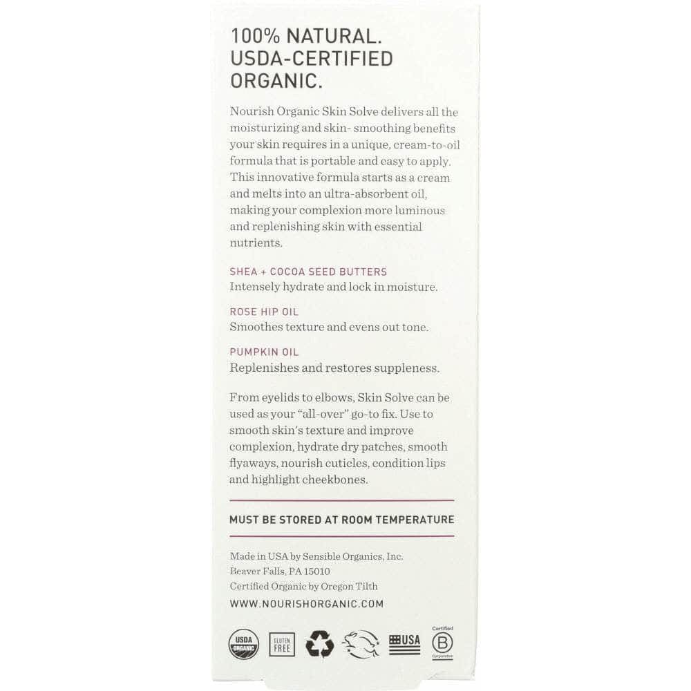 NOURISH ORGANIC Nourish Organic Skin Solve Cream To Oil Sweet Orange & Rose Hip, 3 Oz