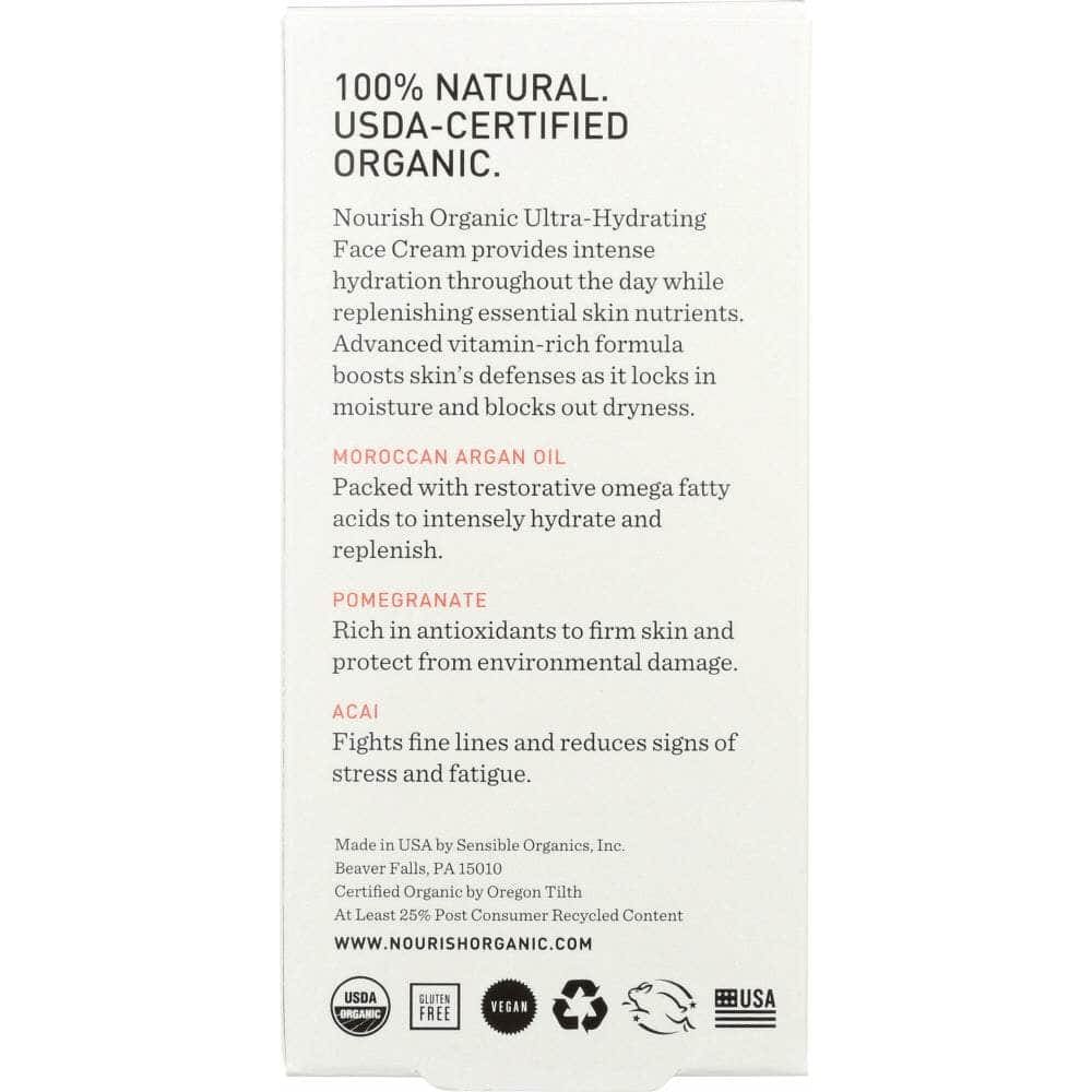 NOURISH ORGANIC Nourish Organic Ultra-Hydrating Face Cream Argan + Pomegranate, 1.7 Oz