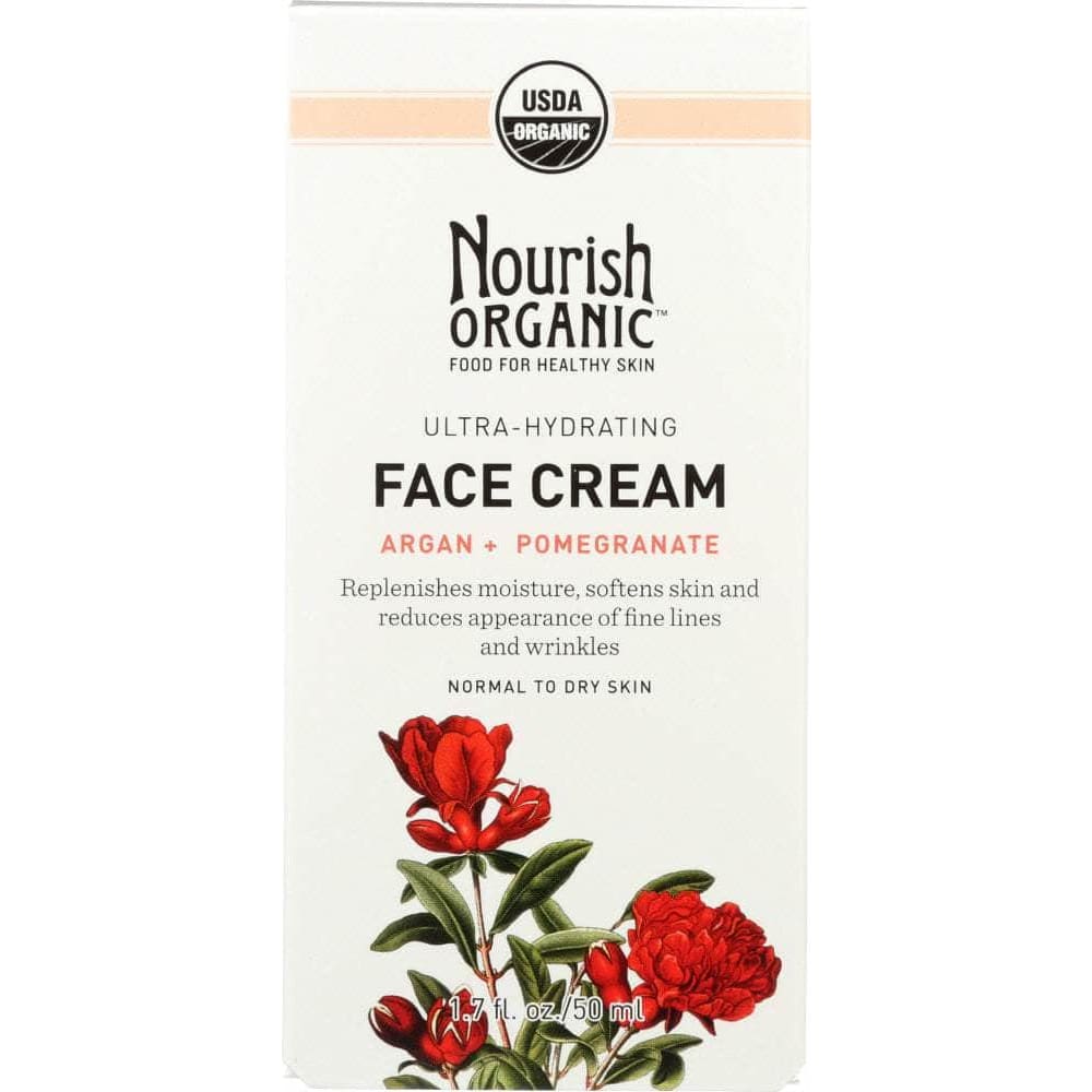 NOURISH ORGANIC Nourish Organic Ultra-Hydrating Face Cream Argan + Pomegranate, 1.7 Oz